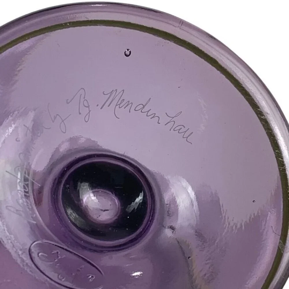 Fenton Fluted Purple Vase Handpainted God's Light‎ is Everywhere Fireflies 6